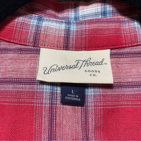 Universal Thread- Red Plaid Sleeveless Button Front Dress- Sz. L - Picture 3 of 10